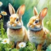 Blonde Bunnies Diamond Painting