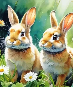 Blonde Bunnies Diamond Painting