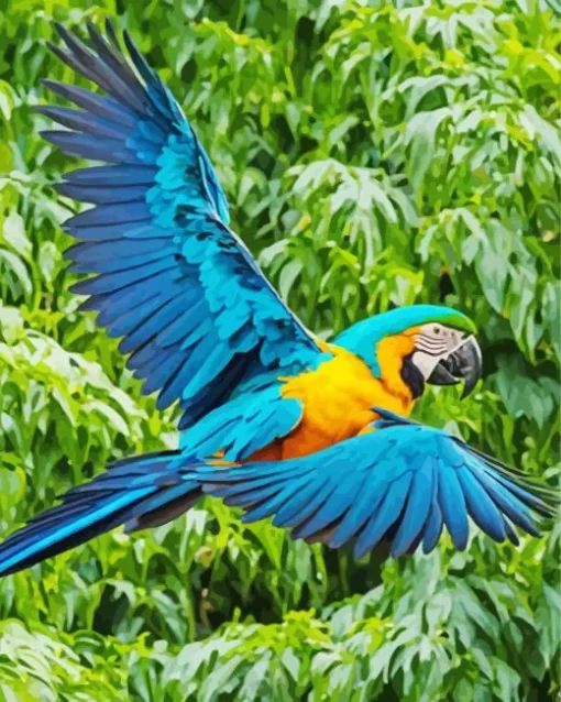 Blue And Gold Macaw Bird Diamond Painting