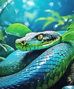 Blue And Green Pit Vipers Diamond Painting