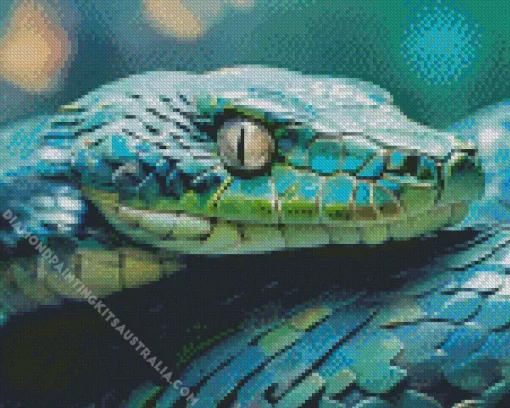 Blue And Green Pit Vipers Snake Diamond Painting