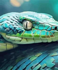 Blue And Green Pit Vipers Snake Diamond Painting