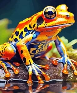 Blue And Orange Frog Diamond Painting