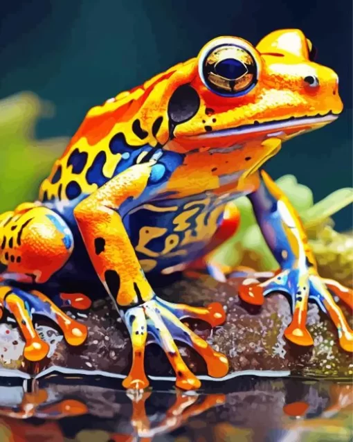 Blue And Orange Frog Diamond Painting