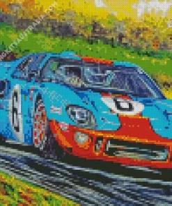 Blue And Orange Gt40 Diamond Painting