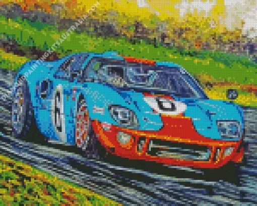 Blue And Orange Gt40 Diamond Painting