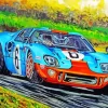 Blue And Orange Gt40 Diamond Painting