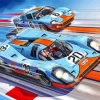 Blue And Orange Gt40 Race Cars Diamond Painting