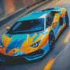 Blue And Orange Lamborghini Car Diamond Painting