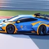 Blue And Orange Race Car Diamond Painting