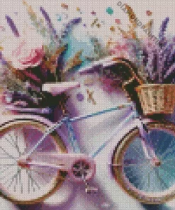 Blue And Pink Bike Diamond Painting