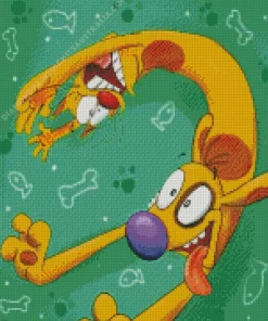 Catdog Cartoon Diamond Painting