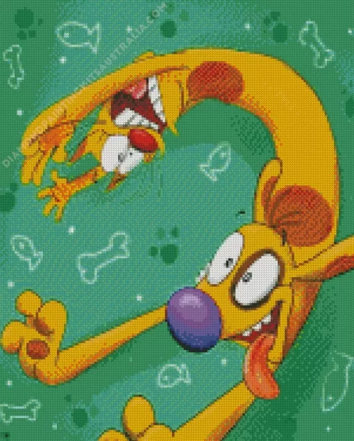 Catdog Cartoon Diamond Painting