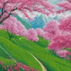 Cherry Blossom Landscape Diamond Painting