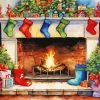 Christmas Fireplace Romantic Diamond Painting