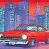 Cool Flat Red Car Art Diamond Painting