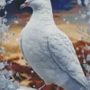 Fancy White Pigeon Bird Diamond Painting