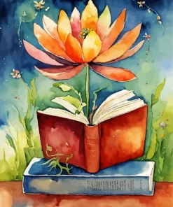 Fantasy Book And Flower Diamond Painting