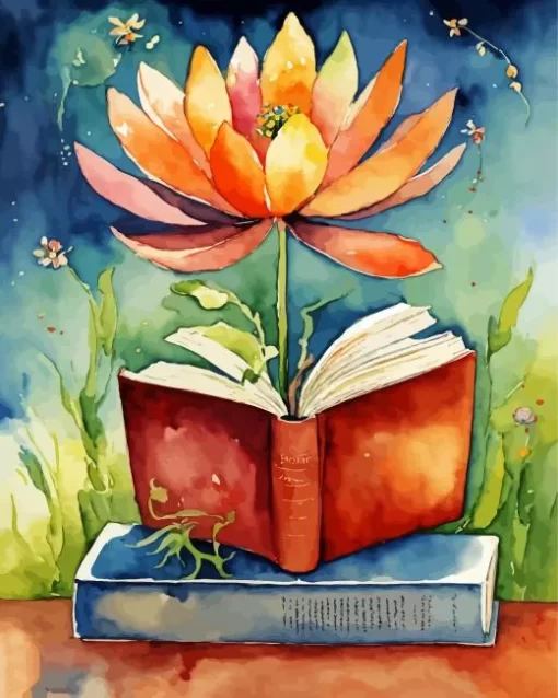 Fantasy Book And Flower Diamond Painting