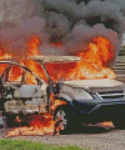 Fire Car Art Diamond Painting