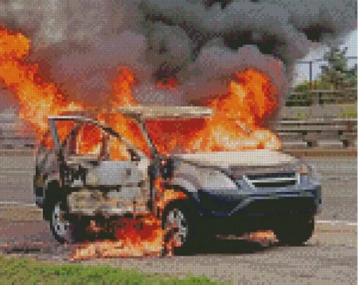 Fire Car Art Diamond Painting