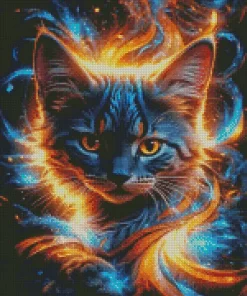 Fire Cat Diamond Painting