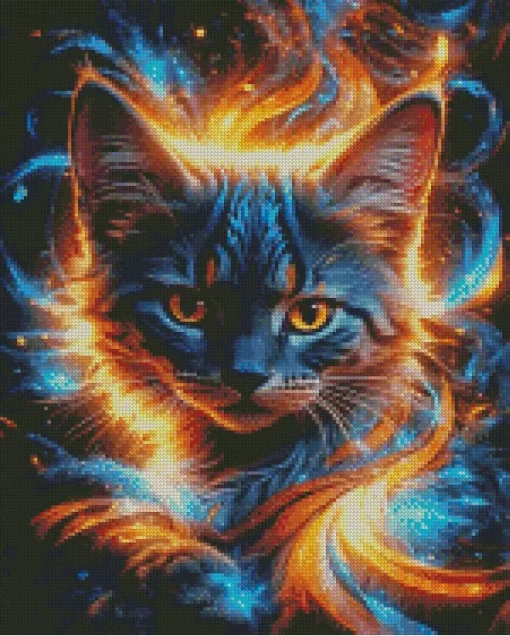 Fire Cat Diamond Painting