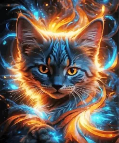 Fire Cat Diamond Painting