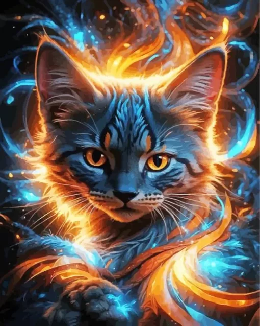 Fire Cat Diamond Painting