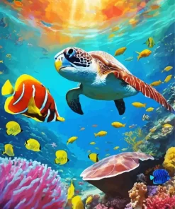 Fish And Turtle Diamond Painting