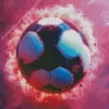 Flaming Football Diamond Painting