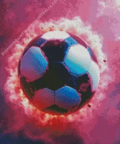 Flaming Football Diamond Painting