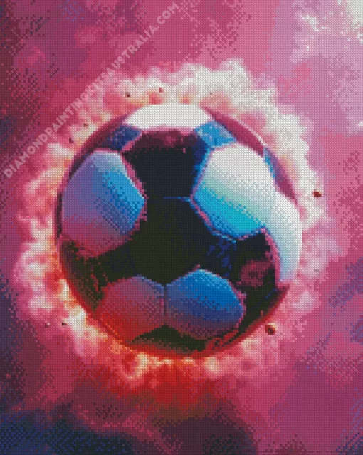 Flaming Football Diamond Painting