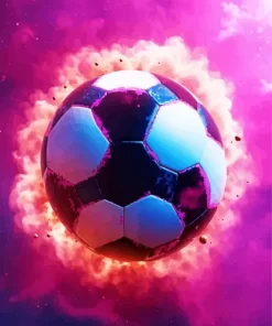 Flaming Football Diamond Painting