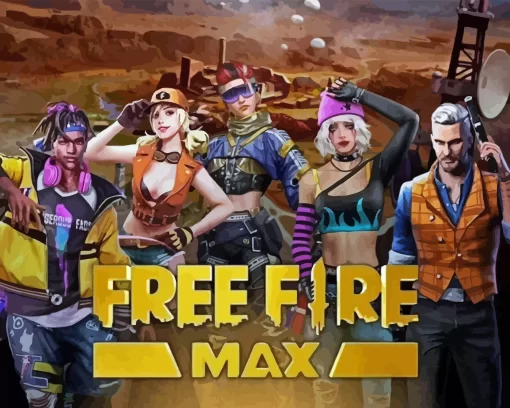 Free Fire Max Video Game Diamond Painting