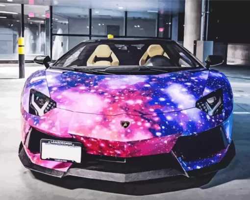 Galaxy Beautiful Lamborghini Diamond Painting