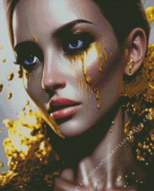 Golden Tear Diamond Painting