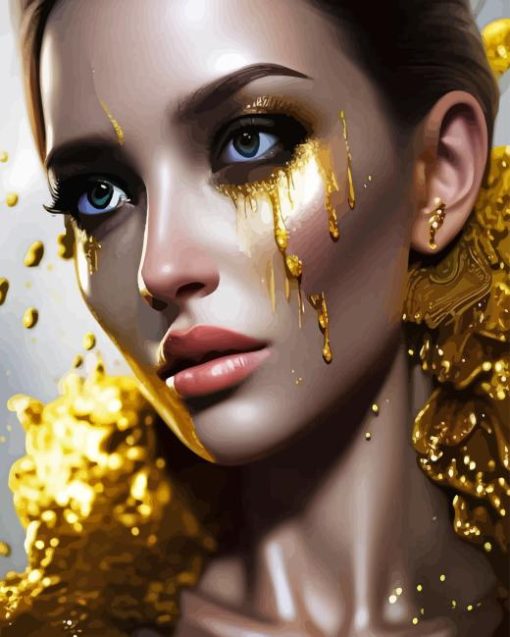 Golden Tear Diamond Painting