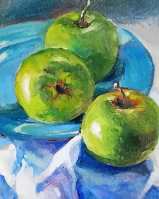 Green Apples Still Life Diamond Painting