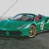 Green Ferrari 488 Car Diamond Painting