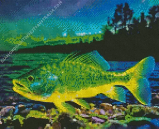 Green Fish Diamond Painting