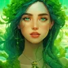 Green Haired Lady Diamond Painting