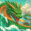 Green Sea Dragon Diamond Painting