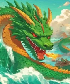 Green Sea Dragon Diamond Painting