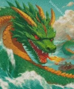 Green Sea Dragon Diamond Painting