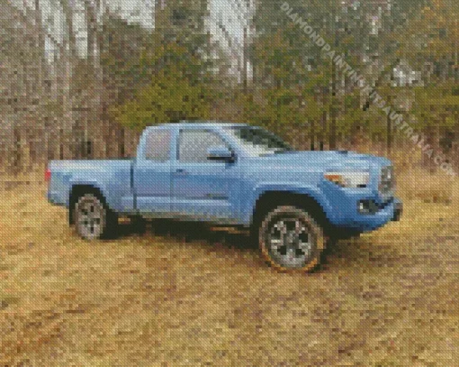 Grey Blue Truck Diamond Painting