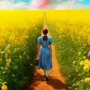 Lady Walking In A Field Diamond Painting