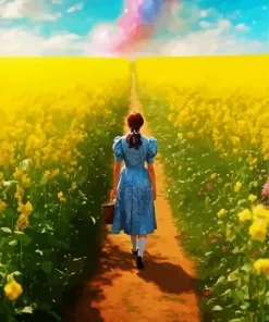 Lady Walking In A Field Diamond Painting