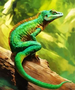 Lonely Green Lizard Diamond Painting