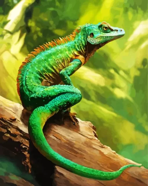 Lonely Green Lizard Diamond Painting